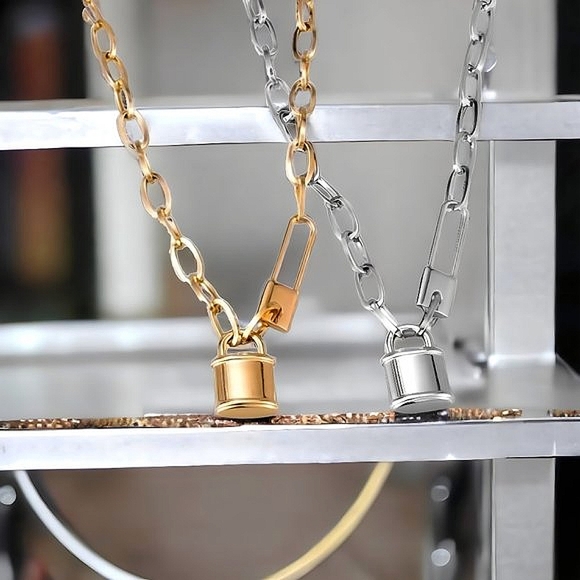 NKULTD Jewelry - 🆕️ 18K Gold Plated Stainless Steel Necklace With Lock 🔒 Pendant